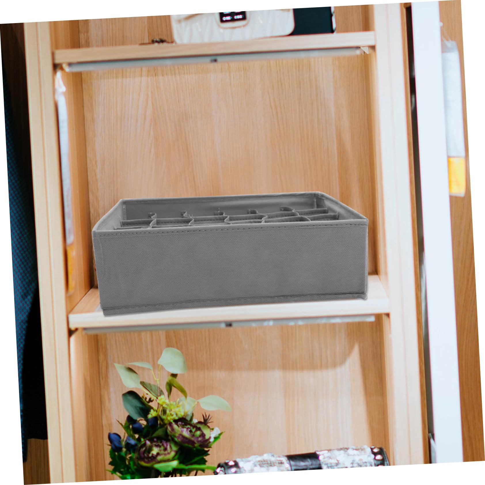 Levemolo 4 Stück-pack Aufbewahrungsboxen Aus Vliesstoff Für Unterwäsche Socken Bhs Krawatten Schals Faltbar Mit Fächern Kommode Organizer Für Kleiderschrank