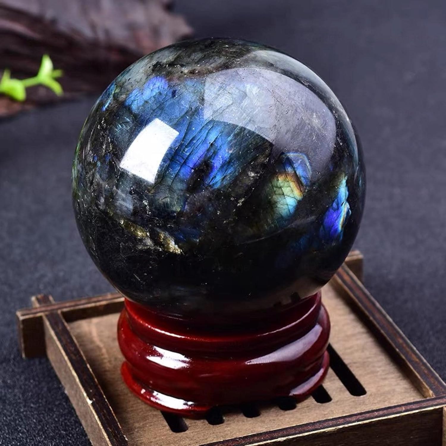Crystal Gemstone Ball Figures with Stand, Fortune Telling for Feng Shui, Scrying and Decoration, ball-5cm