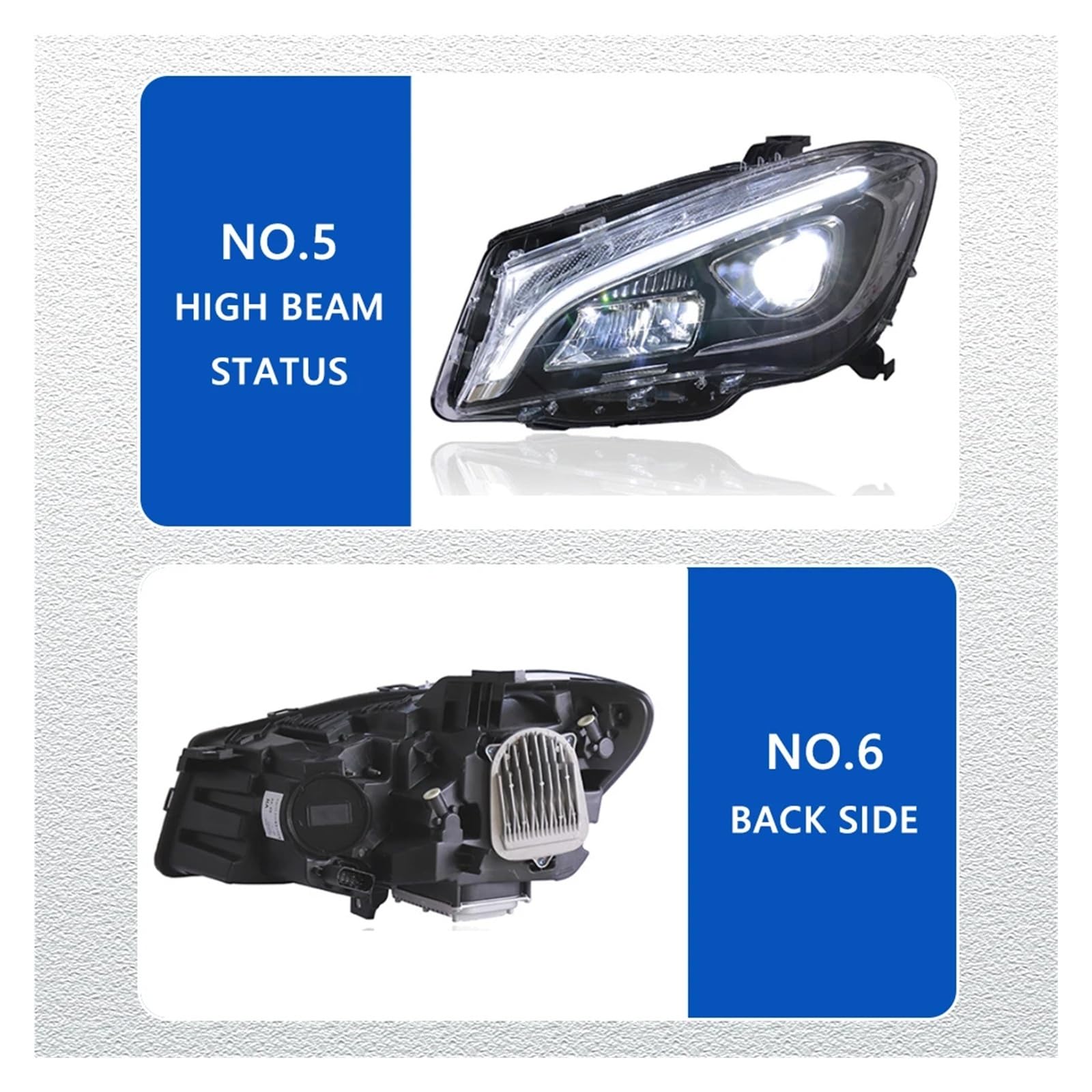 Pasuje do Be//nz CLA W117 13-19 Led DRL reflektor samochodowy montaż sygnału akcesoria samochodowe zmodyfikowana lampa reflektory LED(For original xenon)