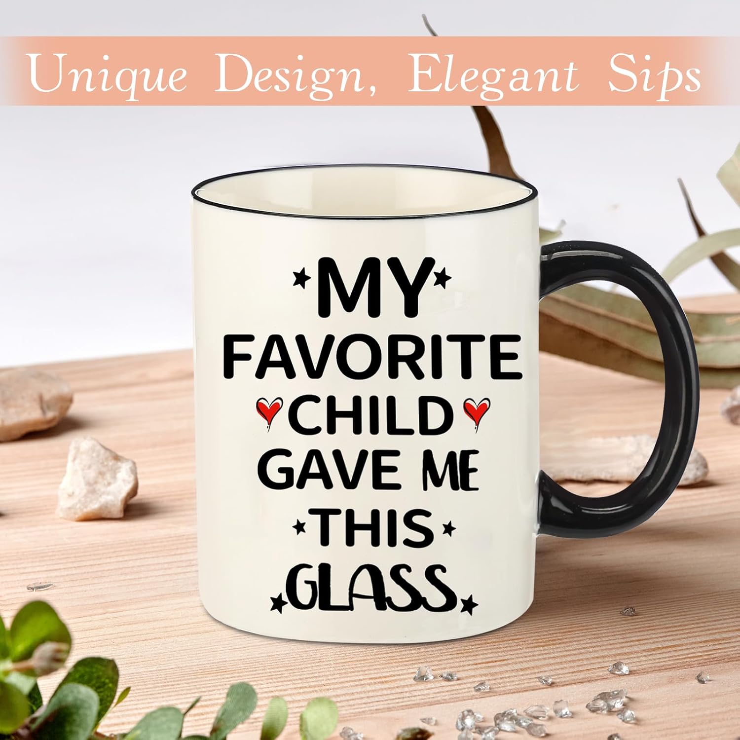 DHQH Funny Mothers Day Gifts for Women, My Favorite Gave Me This Glass 11 Oz Coffee Mug, Birthday Christmas Gifts Ideas for Mom Grandma Wife - Image 5