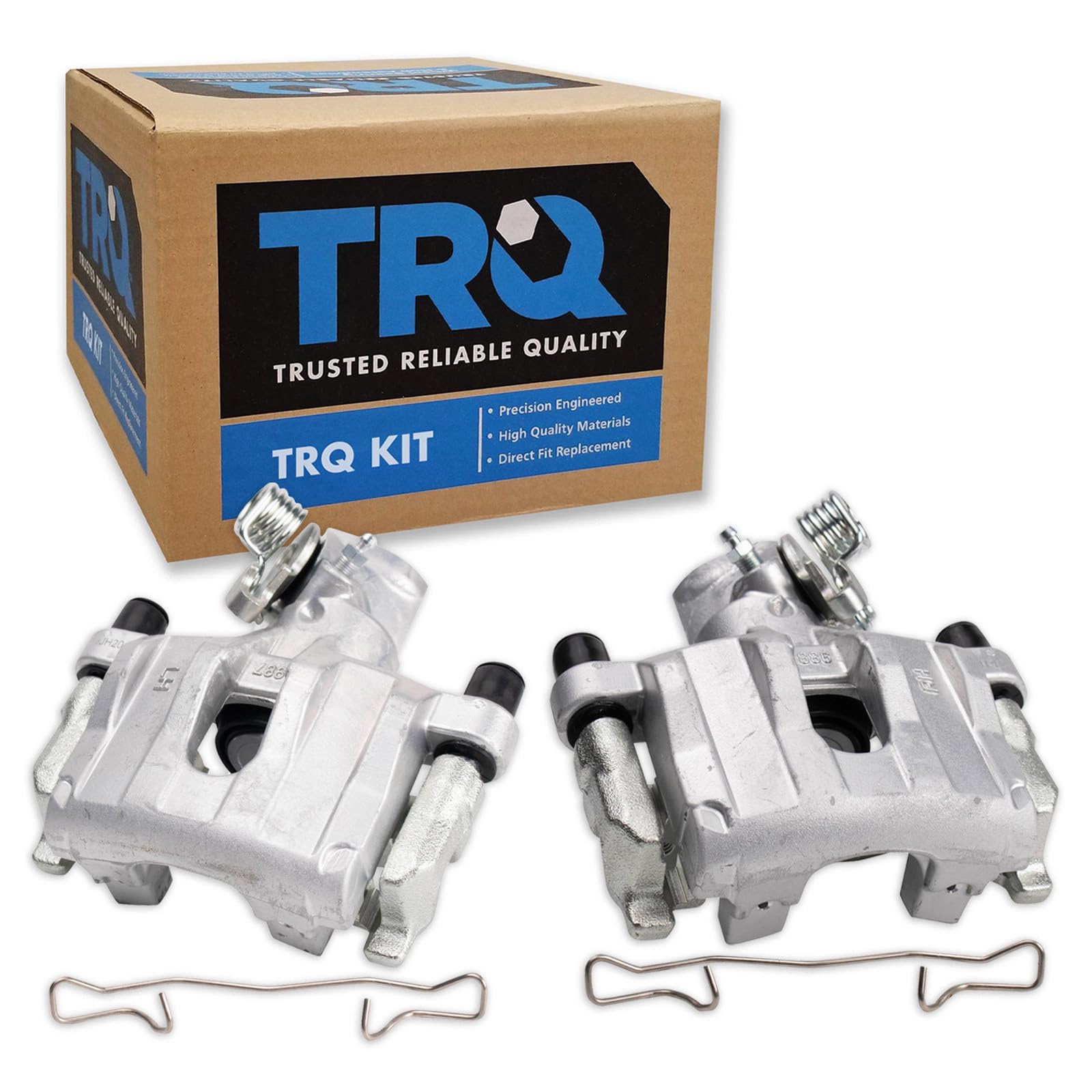 TRQ Rear Brake Caliper Set Zinc Coated Hardware