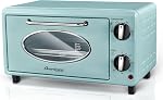 Elite Gourmet by Maximatic Americana Collection ETO147M Diner 50’s Retro Countertop Toaster oven, Bake, Toast, Fits 8” Pizza, Temperature Control & AdjCatable 60-Minute Timer 1000W, 2 Slice, Mint