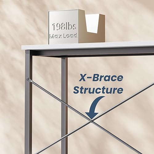 Miniatura 7 de DUMOS Escritorio en forma de L, escritorio de computadora para juegos, mesa de oficina de esquina con estante para CPU para estudio en casa,