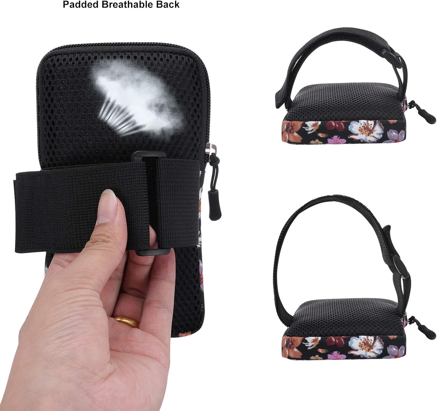 Cell Phone Arm Bands Bag for Women Sports Running Pouch Hold Smartphone 6.28 Inches Full-Screen, Colorful Flower - Image 5