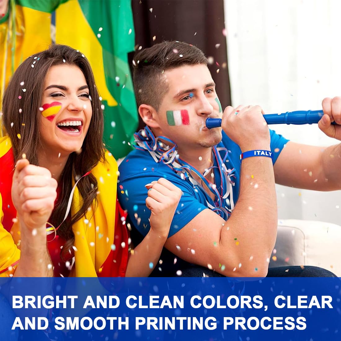 6 Pezzi Figc Italia Braccialetti In Gomma Ufficiali Nazionale Italiana, Braccialetto Con Bandiera Nazionale Figc Italia Official Bracelets In Rubber, Silicone Per Feste(D)
