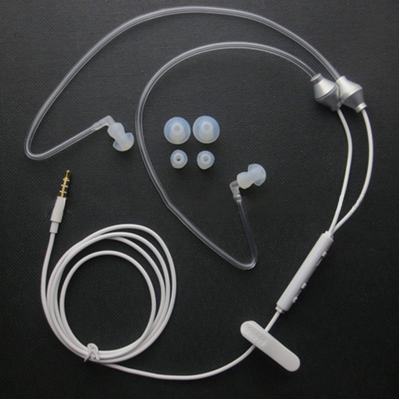 MOVKZACV Ear Headphones,Air Tube Anti-radiation Headsets Earphone,In Ear Stereo Noise Isolating Anti-radiation Earbuds With Microphone for Mobile phone