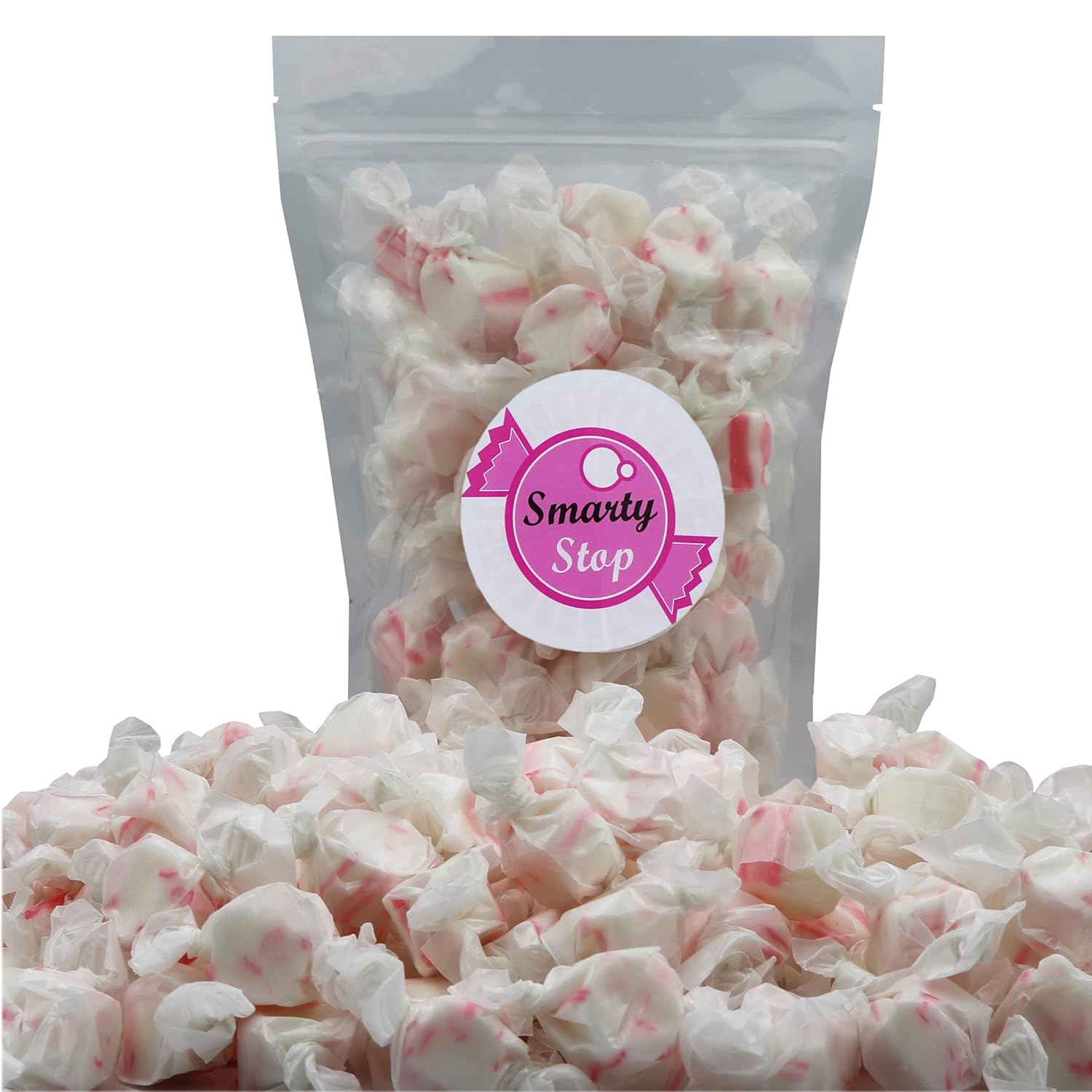 Gourmet Soft and chewy Salt Water Taffy Candy - Individually Wrapped - Bulk bag (Peppermint, 3 Pound (Pack of 1))