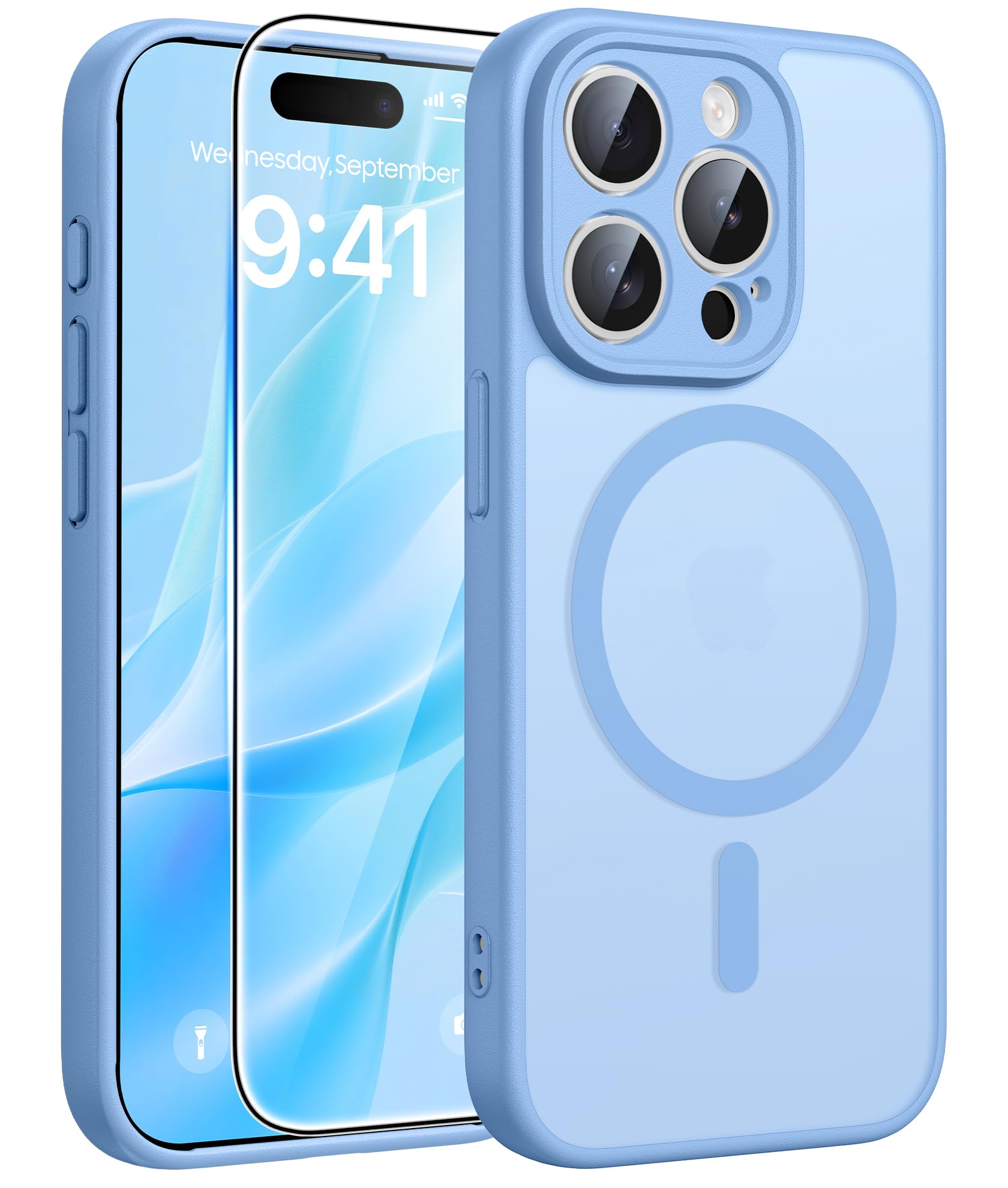 FNTCASE for iPhone 15 Pro Case, Fit for Magsafe, Screen Protector