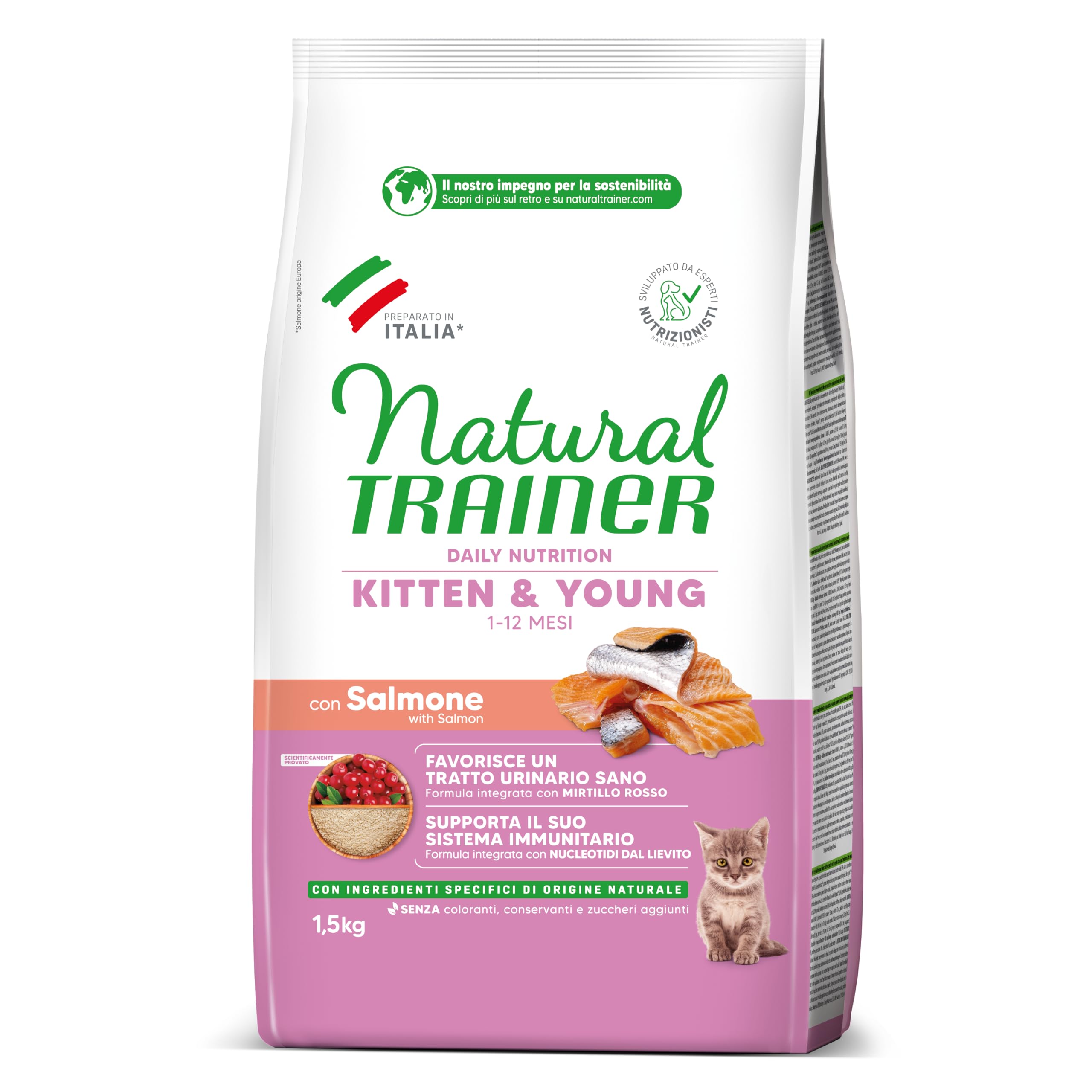 NATURAL TRAINER Kitten al Salmone 1.5KG