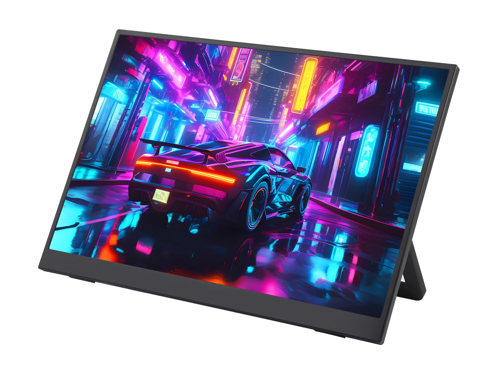 LUCKFOX 14" Portable Monitor with Stand - Plug&Play 1920x1200 WUXGA FHD Ultra Thin/Light USB-C HDMI Second Monitor 178° Viewing Dual-Track HiFi Speaker for Raspberry Pi/Jetson/PC/Game Console/Phone