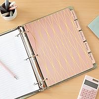 Vista 3 de Paper Junkie 6 juegos de 5 separadores de pestañas para carpetas de 3 anillos, 30 separadores a granel en total para oficina, suministros escolares