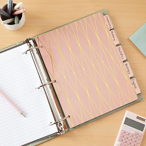 Miniatura 3 de Paper Junkie 6 juegos de 5 separadores de pestañas para carpetas de 3 anillos, 30 separadores a granel en total para oficina, suministros escolares