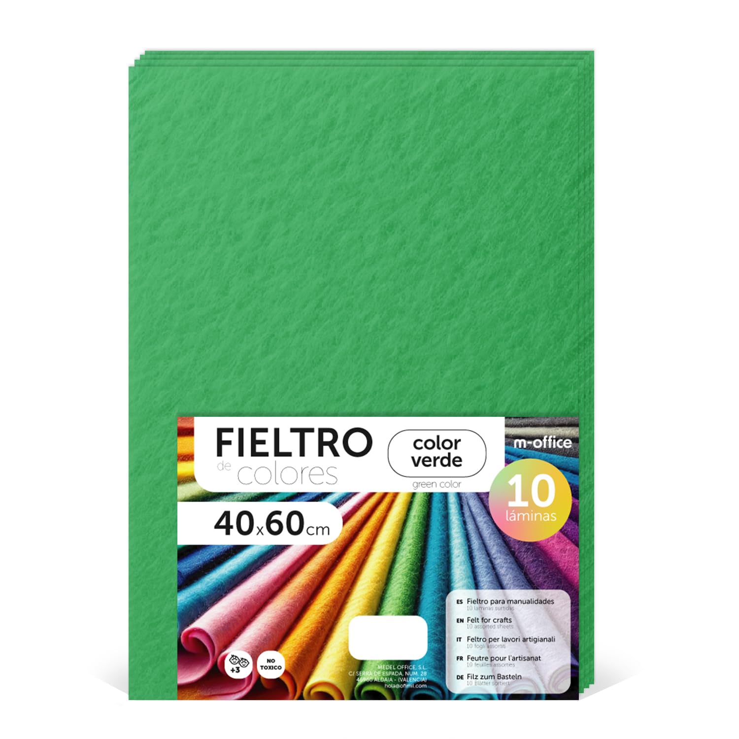 Fieltro para Manualidades, Fieltro de Colores, Suave y Flexible, Material para Costura, Telas Patchwork, Ideal para proyectos DIY, artesanía o decoración, 20x30cm - m-office (rojo, 10 uds) — view 150