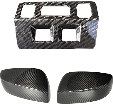 Real Dry Carbon Fiber Fender Vent Cover + Fuel Cap Cover Overlay on OEM part Compatible for SUBARU WRX STI 2015-2021 Add Aggressive Look to Your Subaru