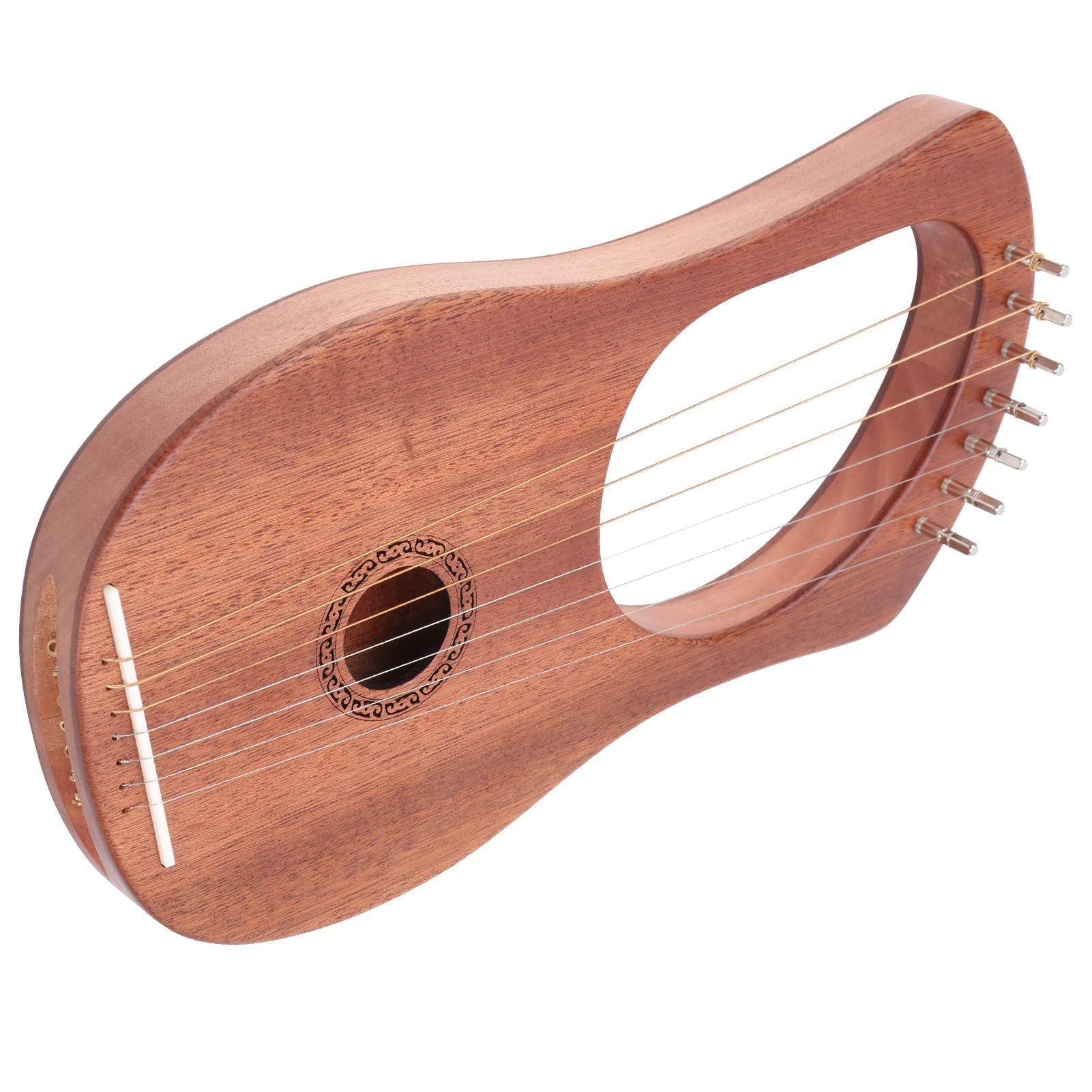 Arpa de lira Arpa peque?a port¡§¡étil Palisandro Cuerda estable duradera Llave giratoria port¡§¡étil Madera 7 Instrumento de Arpas Instrumentos de cuerda