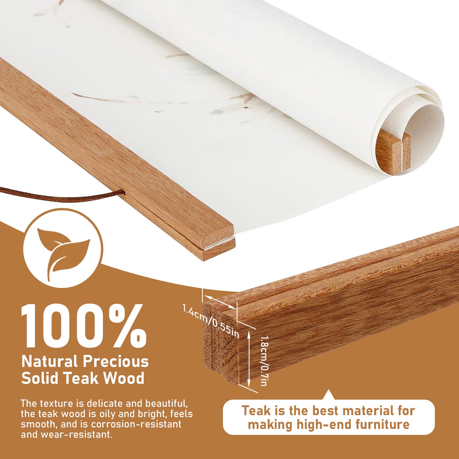 ZOLGINAH 3 Pezzi 31 Cm Supporti per Poster A3, Supporto Magnetico per Poster, Cornice in Legno di Teak per Appendere Poster