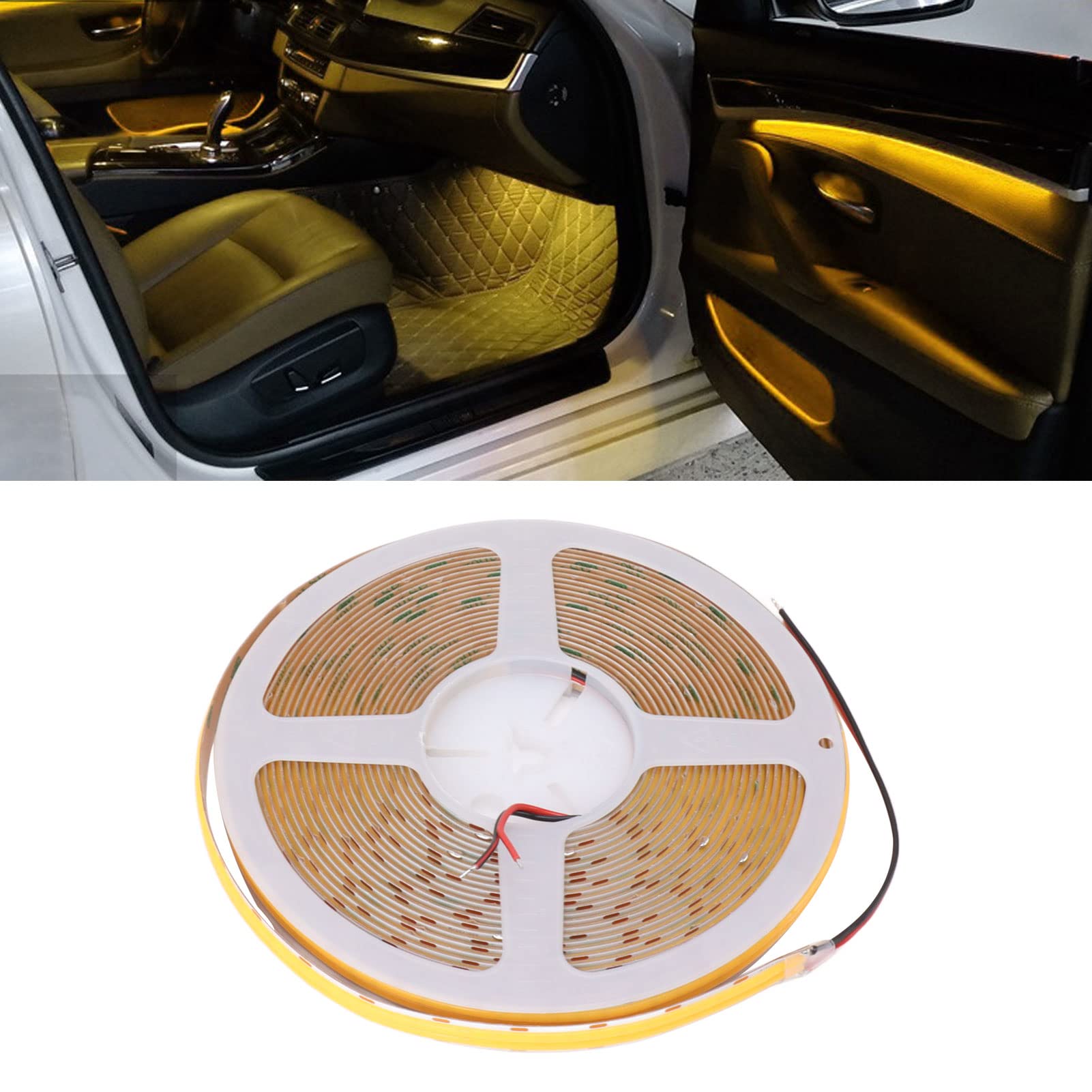 Sorandy LED COB o Długości 32,8 Stopy 24 V, 600 szt. Koralików LED Oświetleniowa, Dwurzędowa Listwa Oświetleniowa do Samodzielnego Montażu z dwustronną folią, Idealna do Oświetlenia Szafek, (Ciepłe