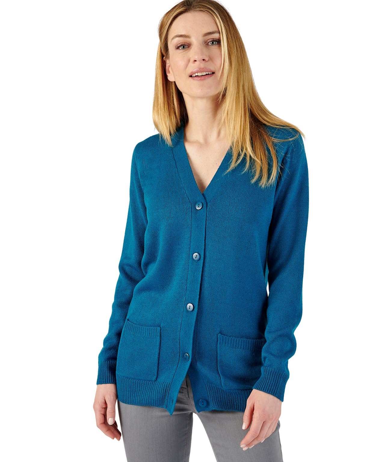 Damart Super Soft Cardigan Women V Neck Long Sleeves