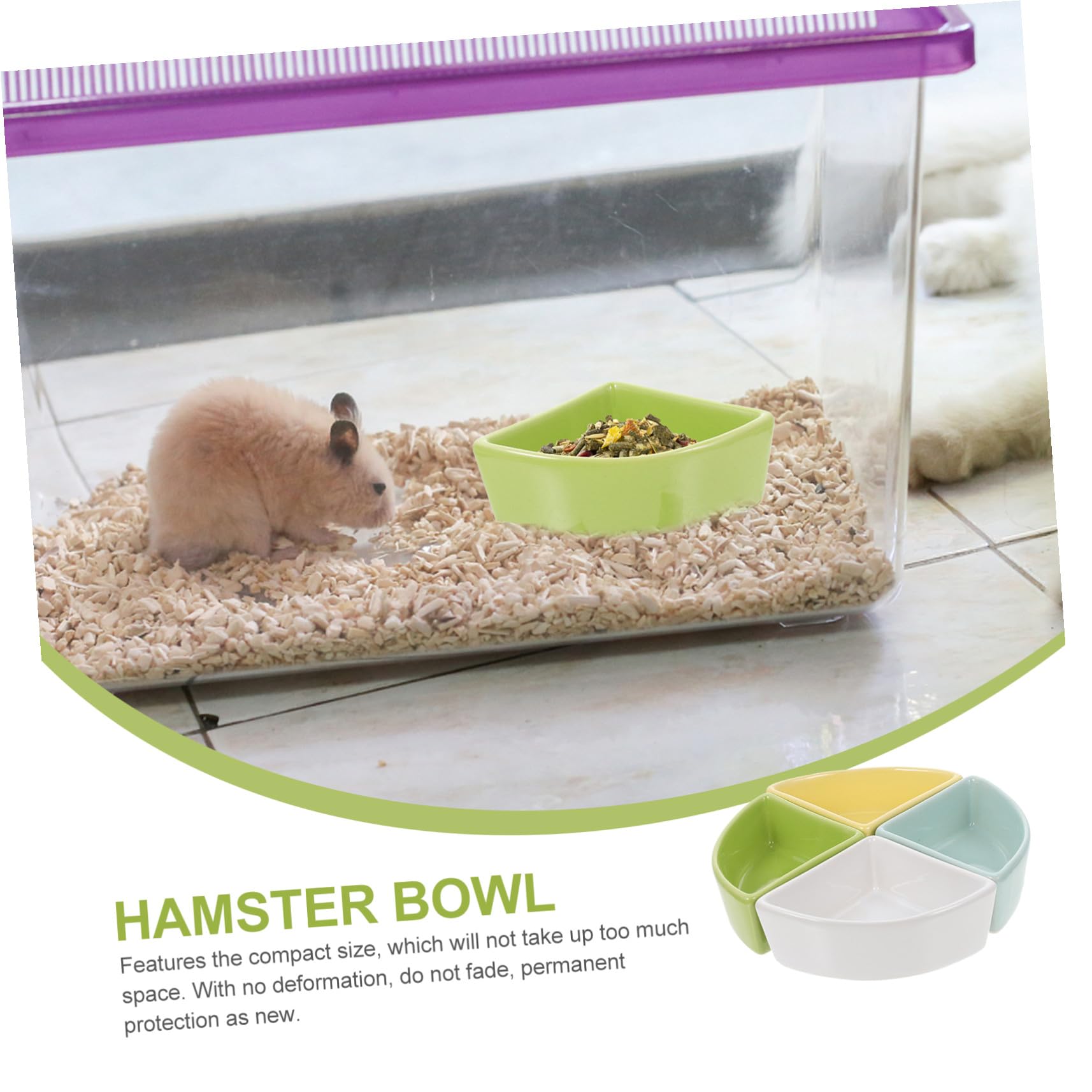 Keramik Hamsterfutternapf 4 Stück mit Glatter, Bleifreier Glasur