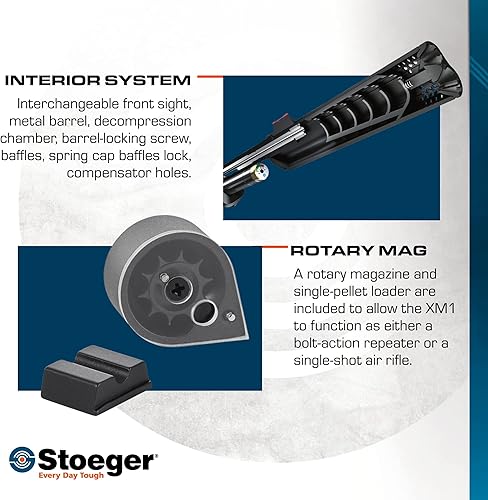 Miniatura 4 de Stoeger Pistola de aire XM1 PCP - Calibre .177 - Sintético negro con mira de fibra óptica