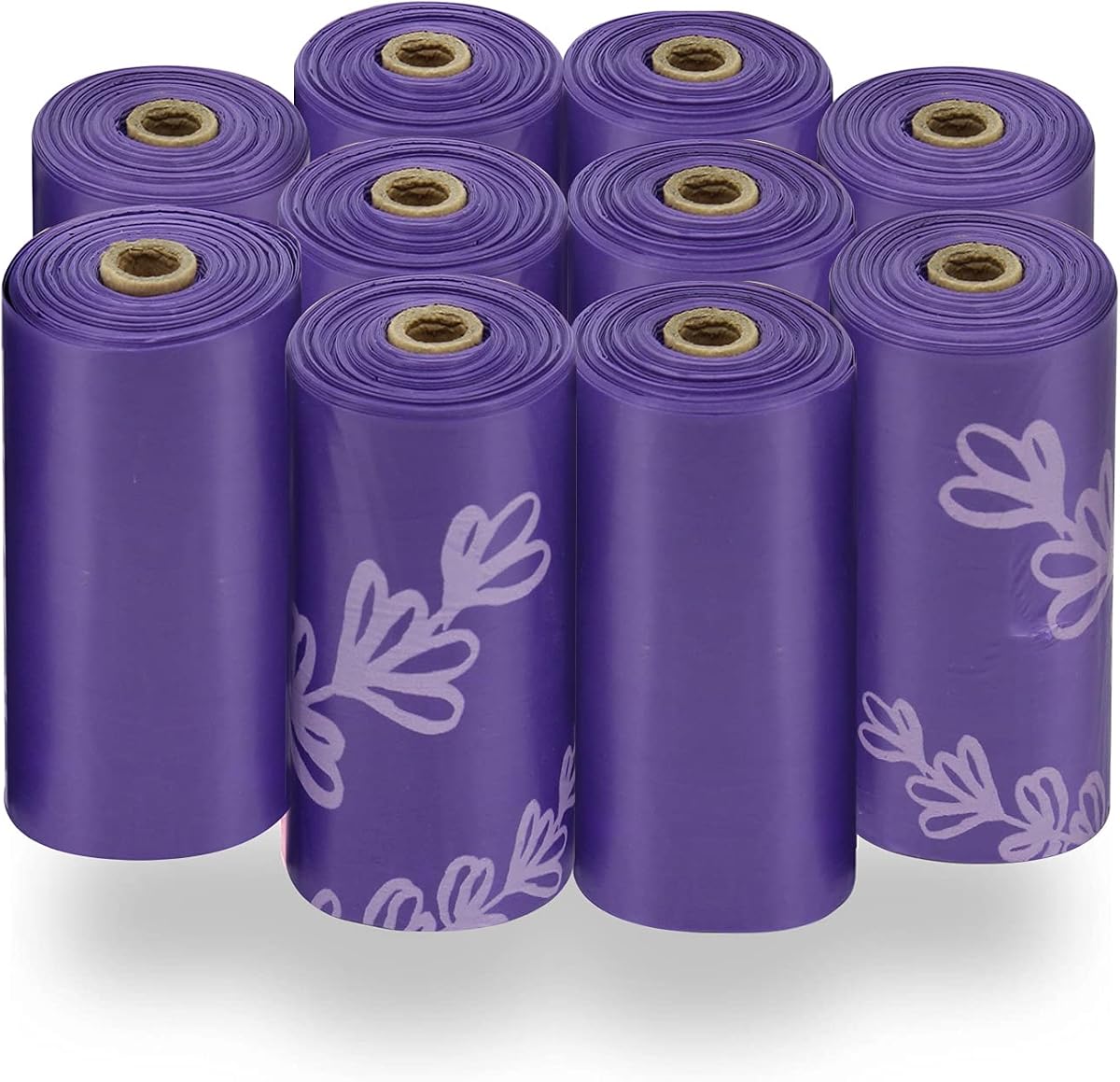 Best Pet Supplies Bolsas para excrementos para perros - Lavanda, 150 unidades | Perfumado, a prueba de fugas, perforaciones fáciles de rasgar, 15 bolsas gruesas por rollo, para caminar y viajar al aire libre, se adapta a soportes estándar