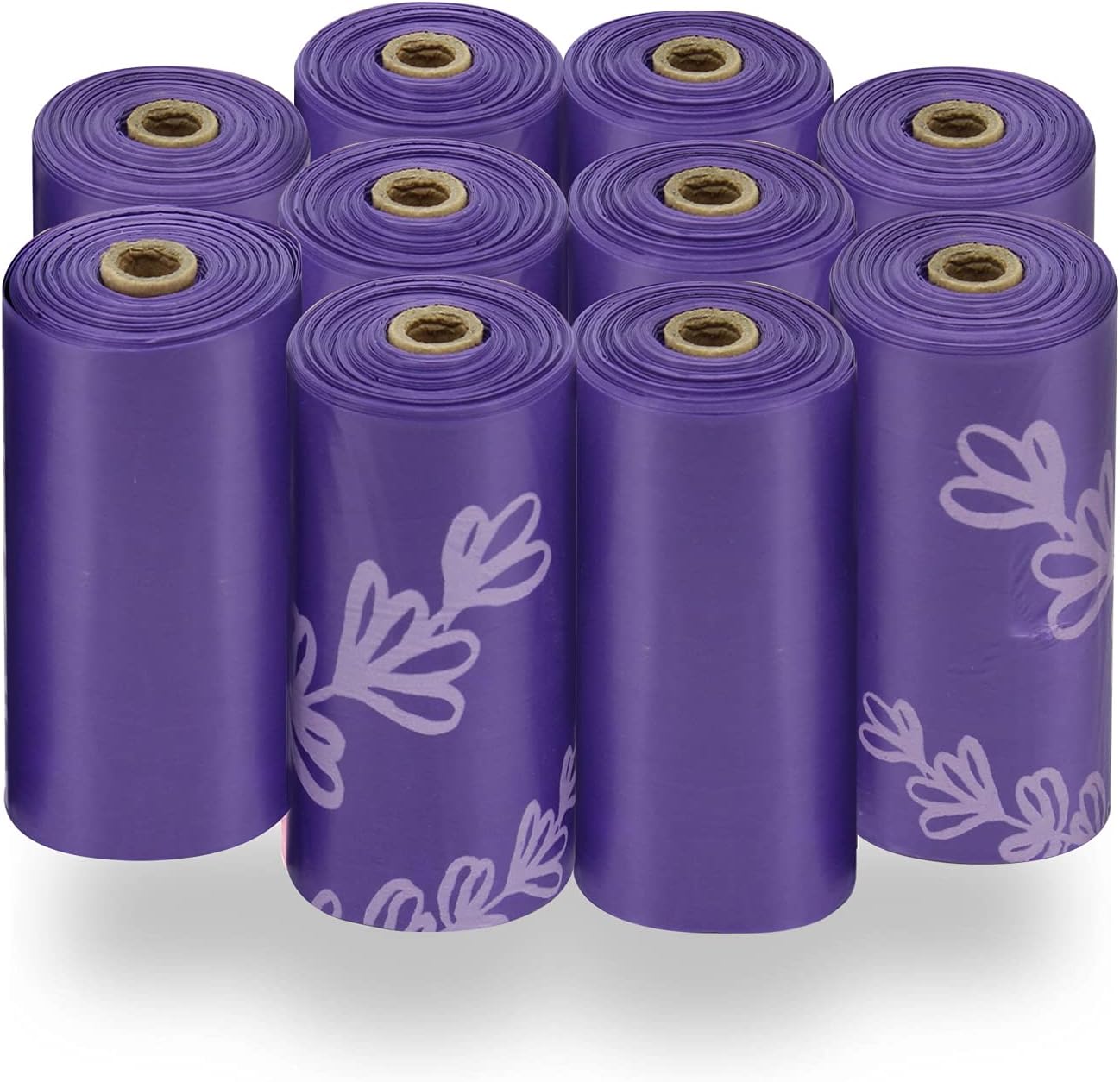 Best Pet Supplies Dog Poop Bags for Waste Refuse Cleanup, Doggy Roll Replacements for Outdoor Puppy Walking and Travel, Leak Proof and Tear Resistant, Thick Plastic - Purple (Scented), 150 Bags