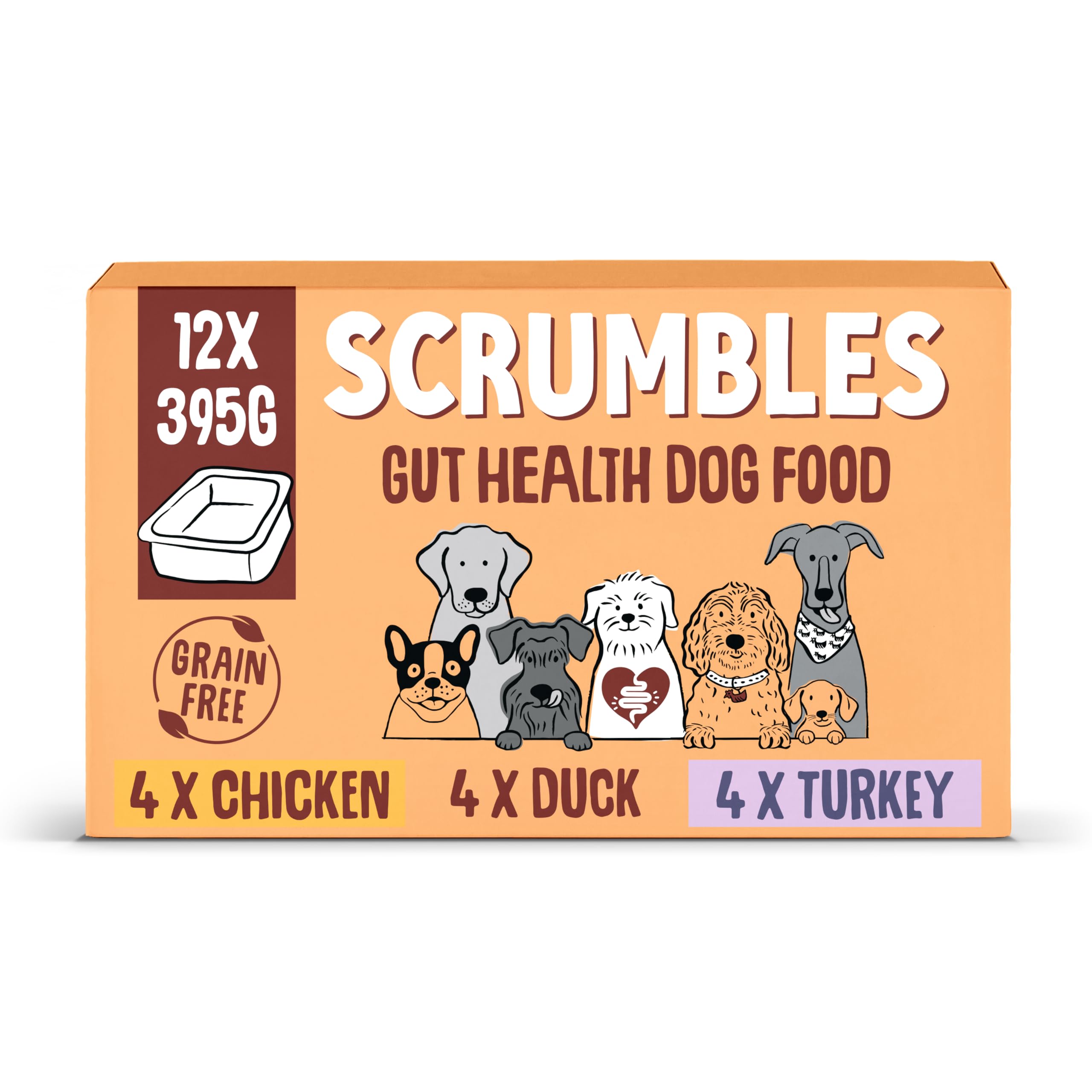Scrumbles Natural Wet Dog Food Meaty Multipack 12x 395g