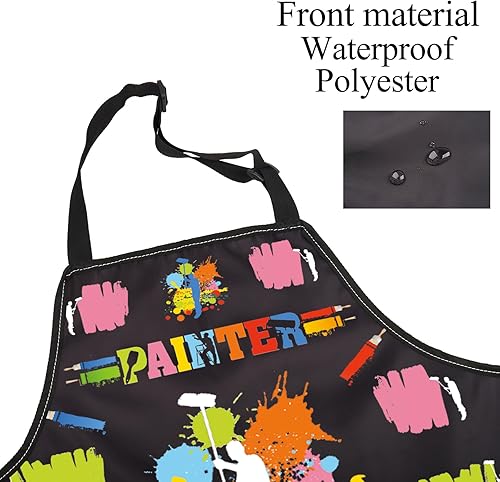 Miniatura 3 de FUSTWM - Delantal de pintor para hombres, regalos de pintor de casa, delantales de pintura al óleo, regalos de pintor, delantal de trabajo con