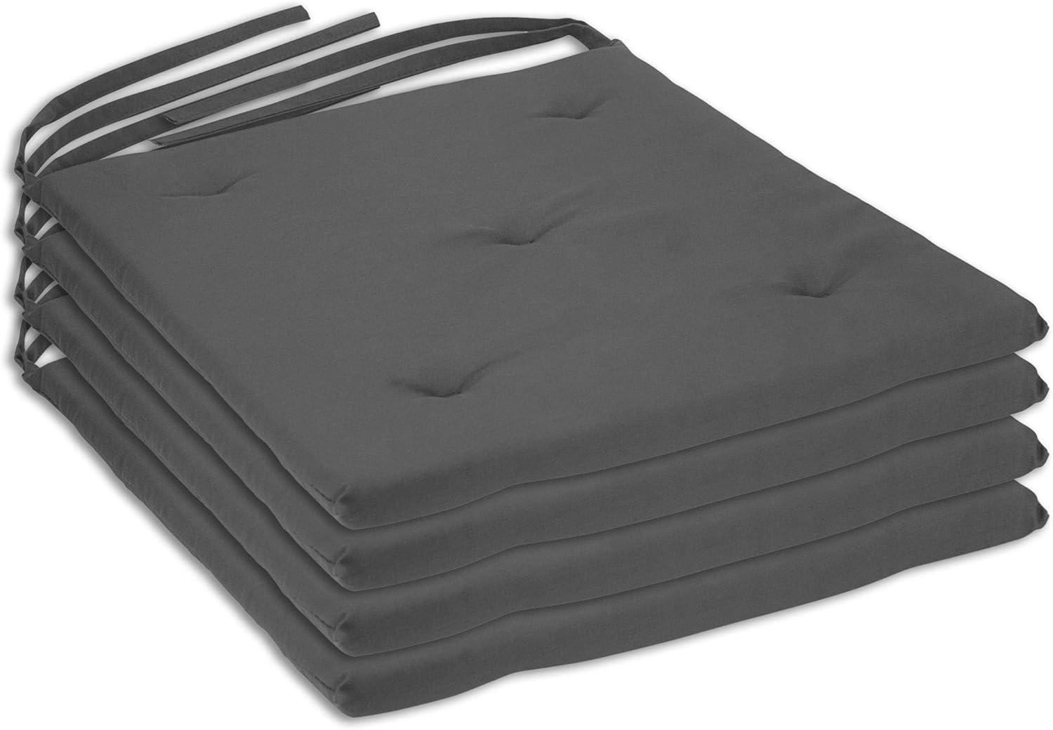 DecorRack 4 Seat Cushion Pads 100 Cotton Cover with Ties