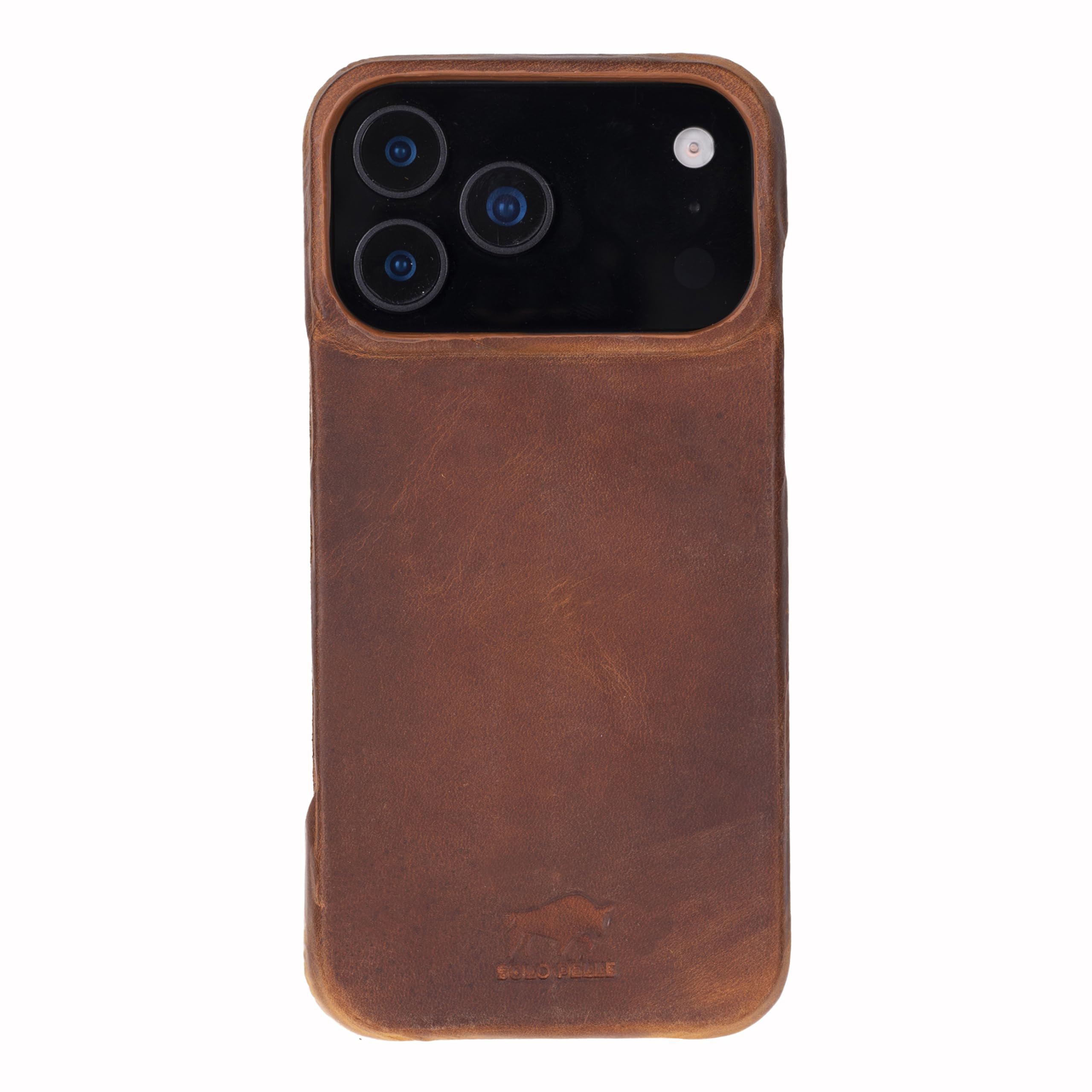 Solo Pelle Lederhülle kompatibel für iPhone 17 Pro Max in 6.9 Zoll abnehmbare Hülle (2in1) inkl. Kartenfächer geeignet für MagSafe Zubehör (Camelbraun)