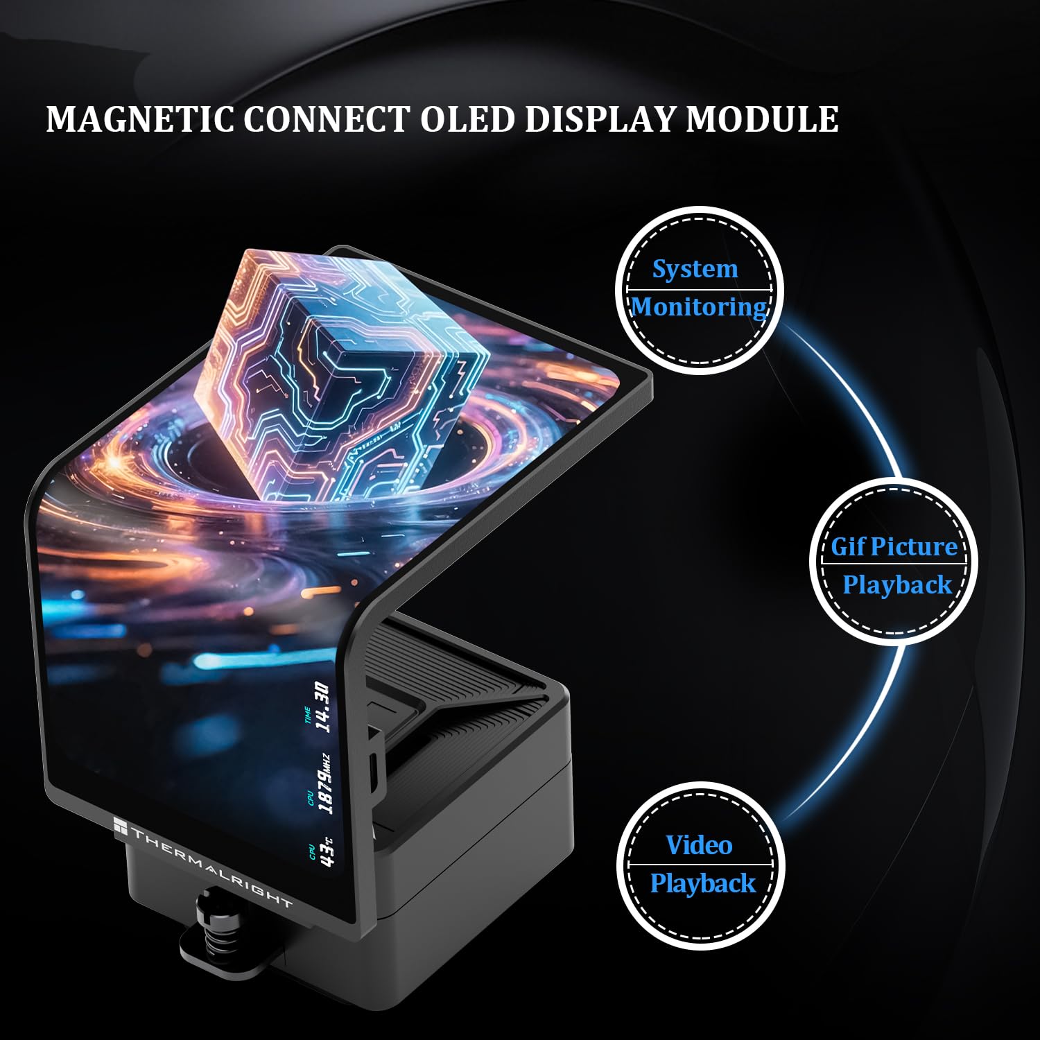 Thermalright Levita Vision 360 ARGB - Enfriador líquido para CPU AM5/Intel LGA1851/1700, pantalla curva 3D de 6,67 cm con resoluciones de 2400 x 1080, pantalla magnética, soporte de video 3D/2D
