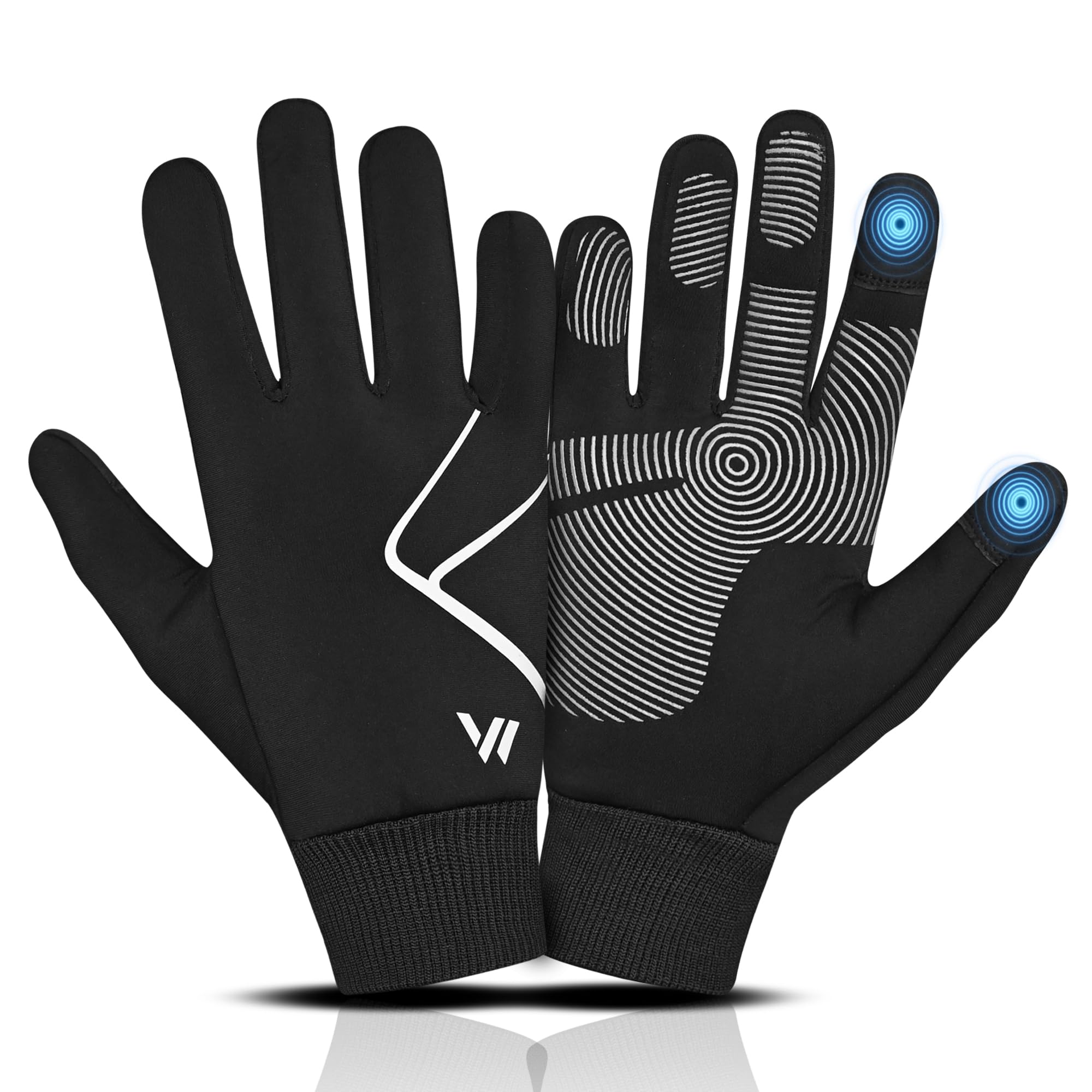 WESTWOOD FOX Guantes de invierno para correr, cálidos, ligeros, antideslizantes, guantes de ciclismo para pantalla táctil para hombres y mujeres, guantes de forro térmico para deportes, trabajo,