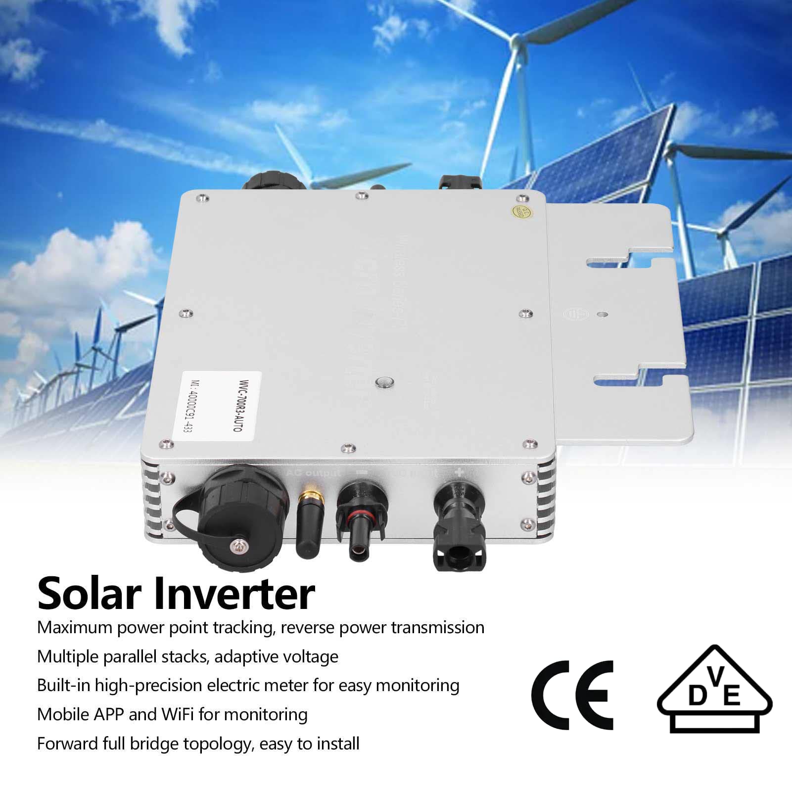 WVC - 700W Microinverter a Rete Solare Impermeabile Controllo WIFI Identificazione Automatica Micro Inverter CC a CA 120/230 V