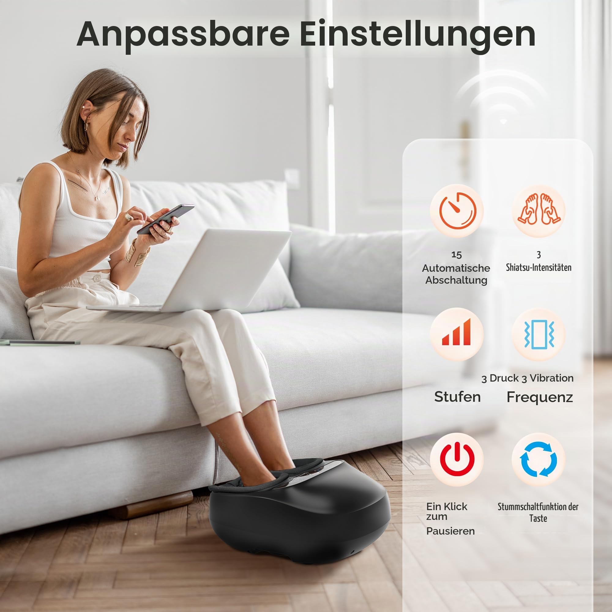 COMFIER Fußmassagegerät mit Wärme, Fussmassagegerät Elektrisch, Tiefenknet Shiatsu fußmassage für Plantarfasziitis & Neuropathie, Geschenke für Frauen, Männer, Bis Schuhgröße 47