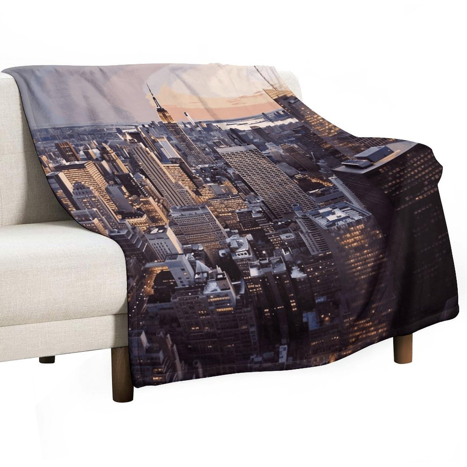 Couverture en flanelle lit léger New York contre les nuits fraîches