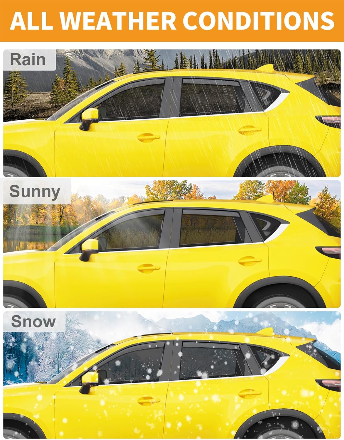 in-Channel Window Rain Guards Fit for Mazda CX5 2017-2026 Rain Guard Extra Durable CX-5 Side Window Deflectors Visors Low Profile Vent Visors CX 5Vent Shades Car Accessories-4 pcs