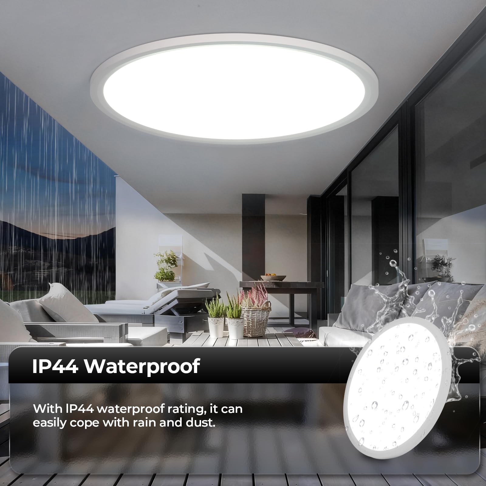 EASY EAGLE Plafoniera LED Soffitto Dimmerabile con Telecomando, 50CM 52W | Bianco 3000K-6500K Lampada Soffitto Rotondo, Lampadario LED Moderna per Soggiorno, Camera da letto, Cucina, Bagno, Ufficio