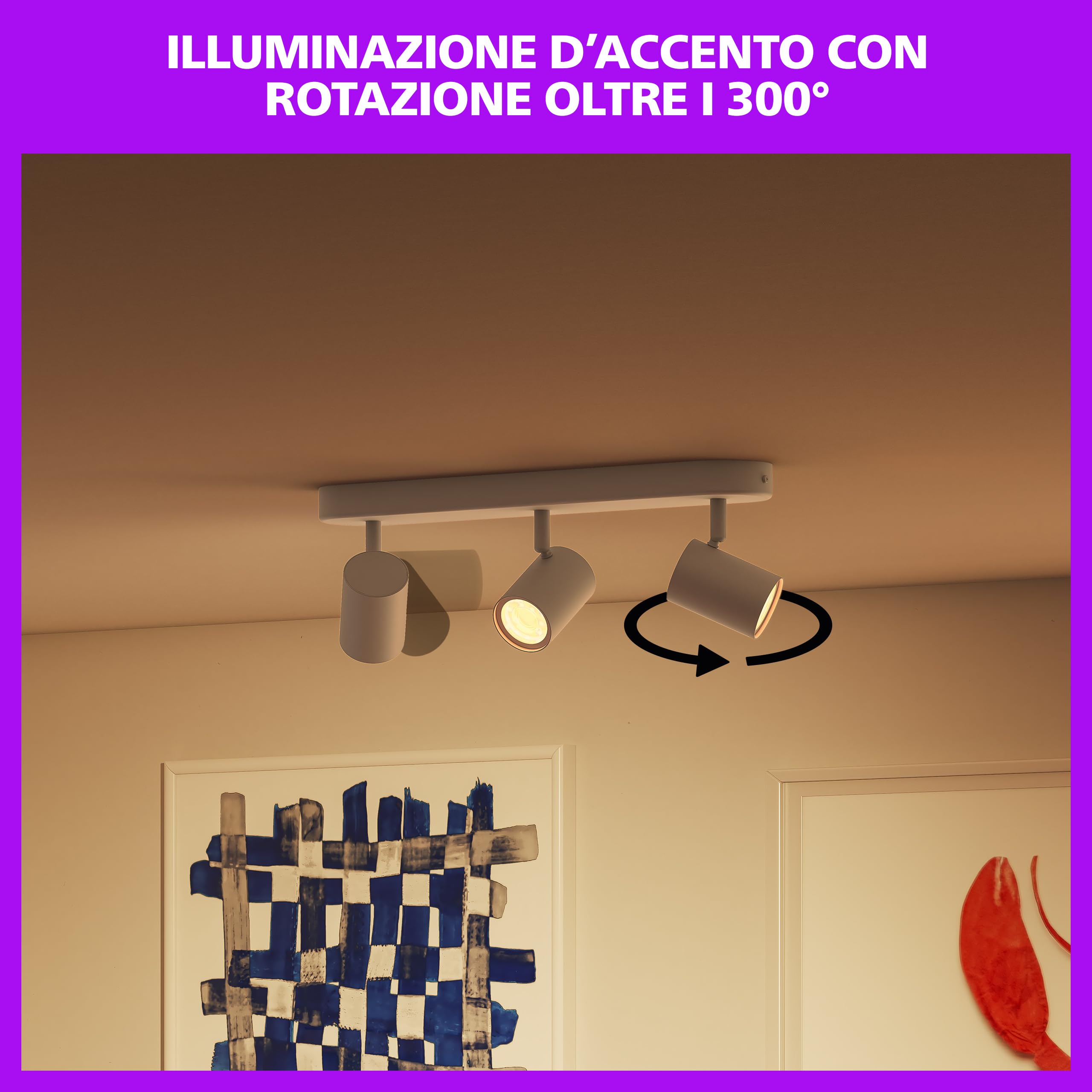 Philips Smart Lighting Faretti GU10 x3, WH Bianco