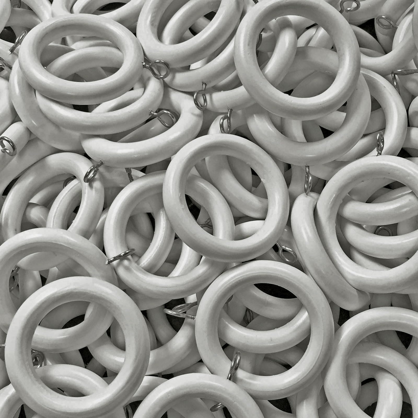 QPC DIRECT Extra Strong Unbreakable Curtain Rings for 28mm Wood Poles (Grey, 12) — image 1