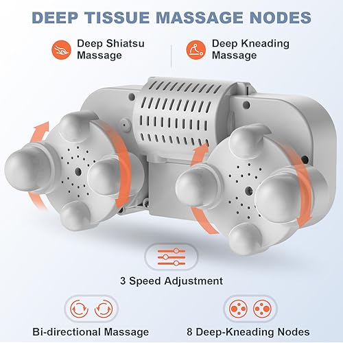 Miniatura 5 de Masajeador Shiatsu inalámbrico de cuello y hombros con calor, masajeador de espalda para aliviar el dolor de tejido profundo 3D, masajeador de