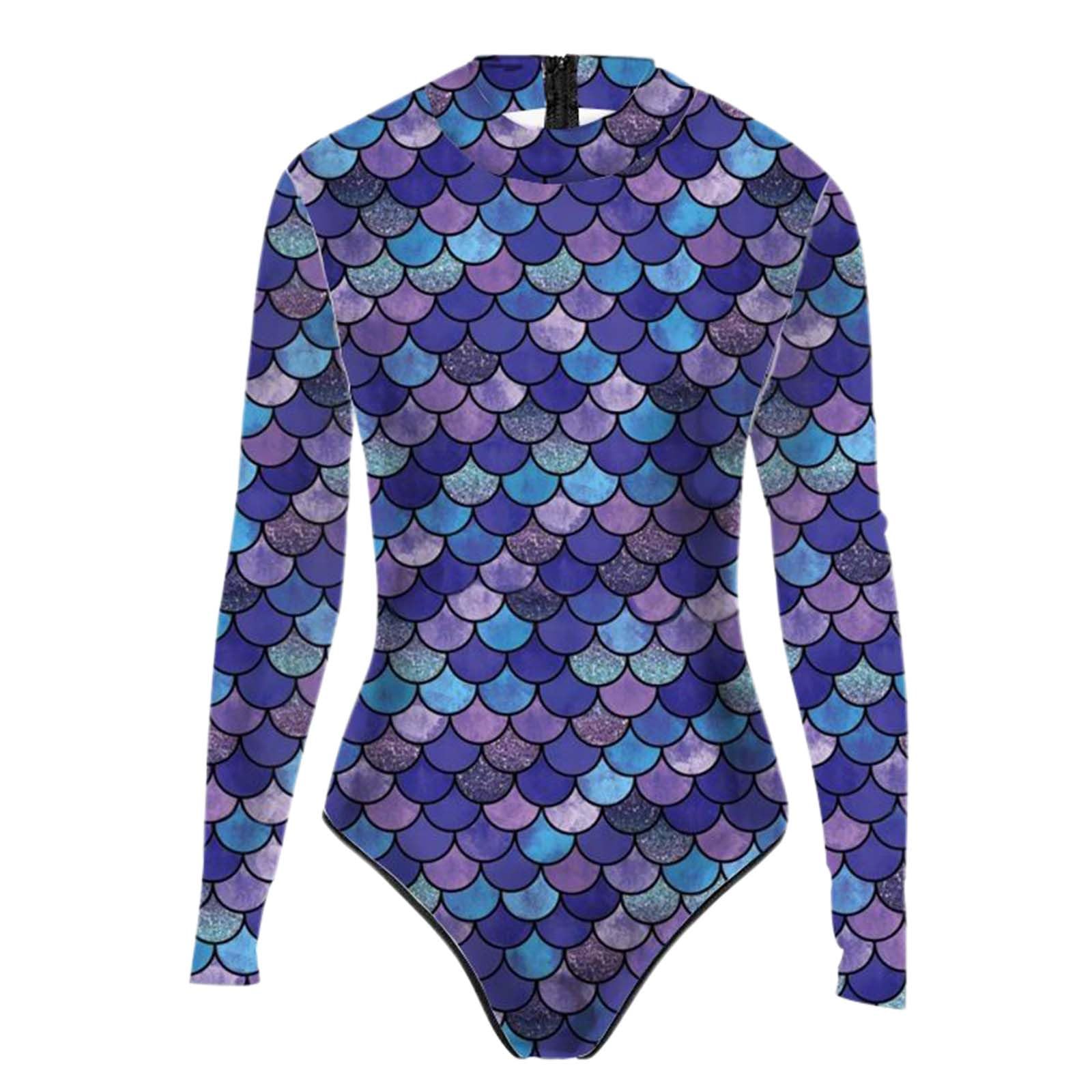 Generisch Badeanzug Damen Meerjungfrau Kostüm Damen Meerjungfrauen Body Mit Glanz Fischschuppen Sexy Badeanzug Fischschuppen Oberteil Große Größe Faschingskostüme 3D Fischschuppe Druck Monokini