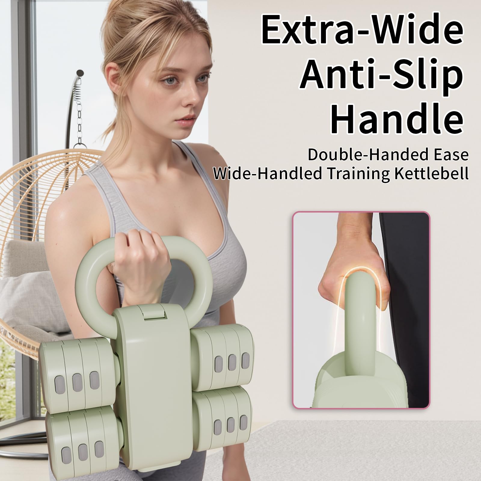 Set di kettlebell regolabili, 4 in 1, set di kettlebell (2,5 kg, 3,5 kg, 4,5 kg, 5,5 kg) per donne, set di 2 manubri per allenamento a casa, palestra, fitness