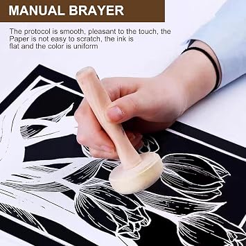 Brayer Roller for Crafts,3Pcs Printmaking Ink Rollers,Rubber Brayer Rollers
