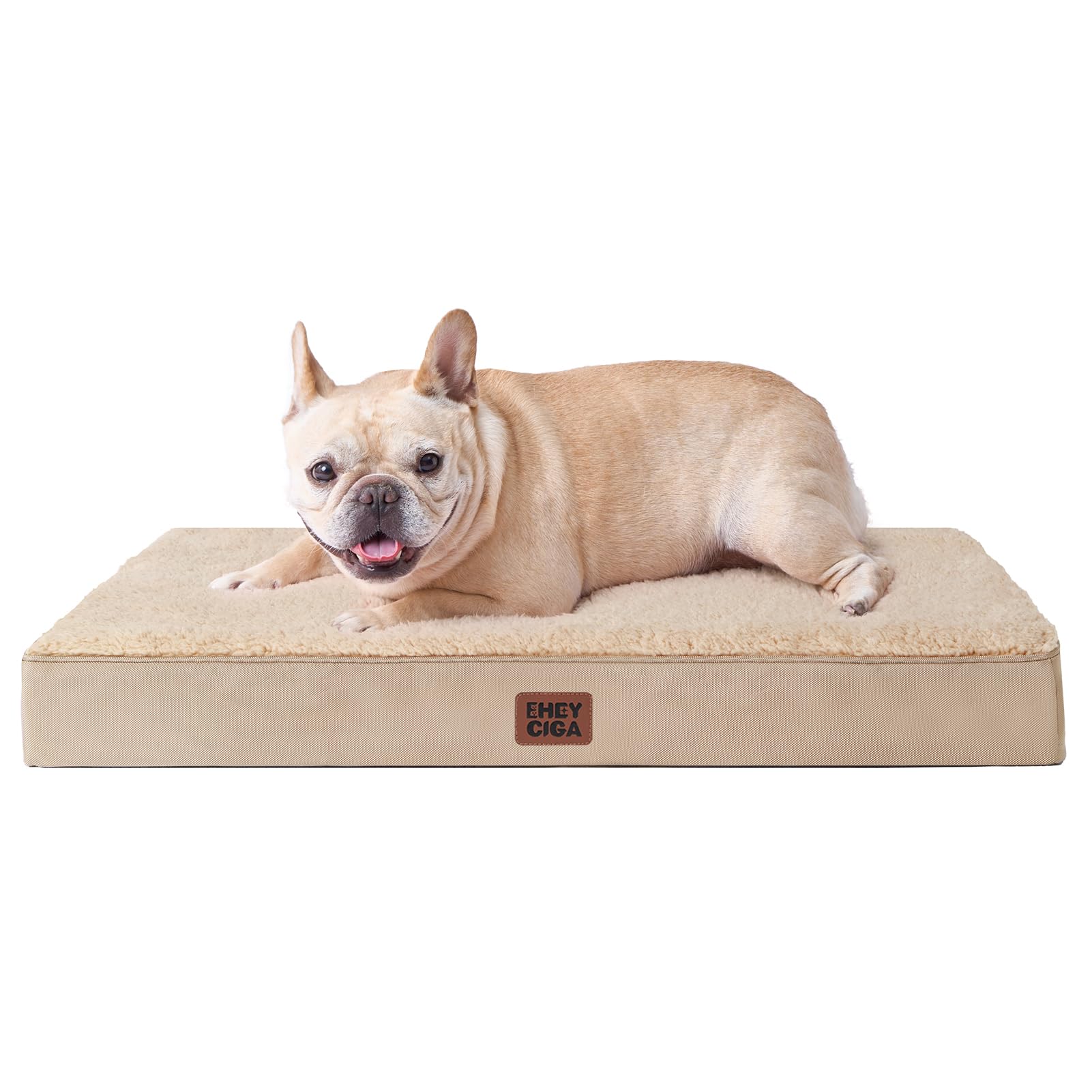EHEYCIGA Cuccia Cane Interno Taglia Media, (76L x 51W cm) Ortopedica Cuscino per Cani, Cuscino Cane Sfoderabile e Lavabile, Ortopedico Lettino per Cani, Orthopedic Dog Bed, Cachi