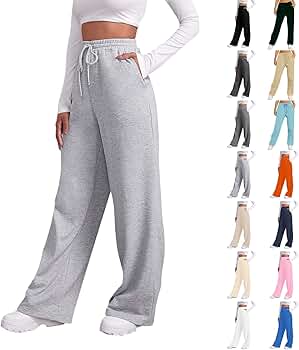 Amazon.com: Wide Leg Sweatpans for Women Y2k Baggy Fleece
