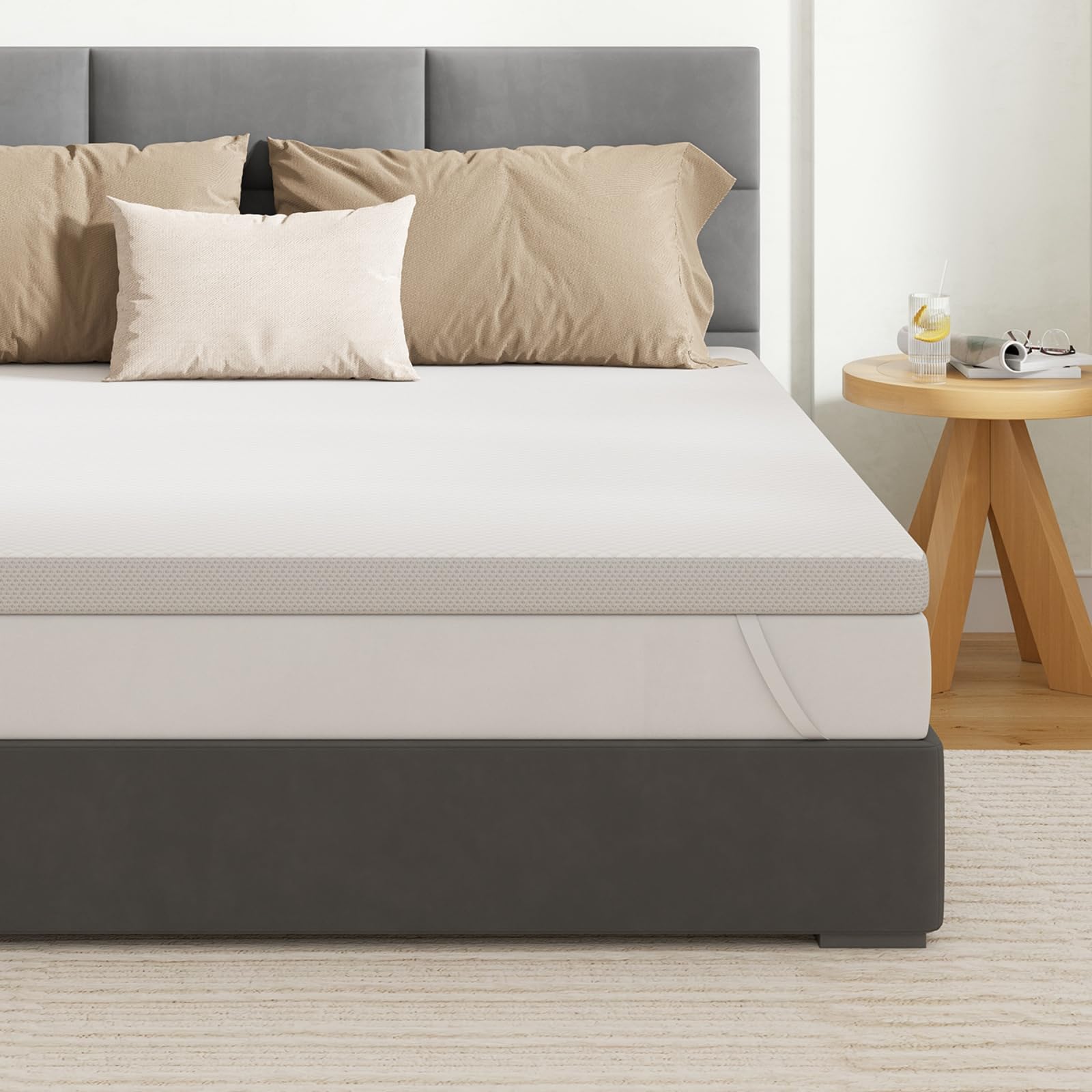 EGOHOME Matratzen Topper 140x200cm, 5cm Höhe Matratzentopper aus Memory-Schaum Öko-TEX Zertifiziert, Abnehmbaren und Waschbaren Matratzenauflage für Boxspringbett Matratzen Schlafsofa