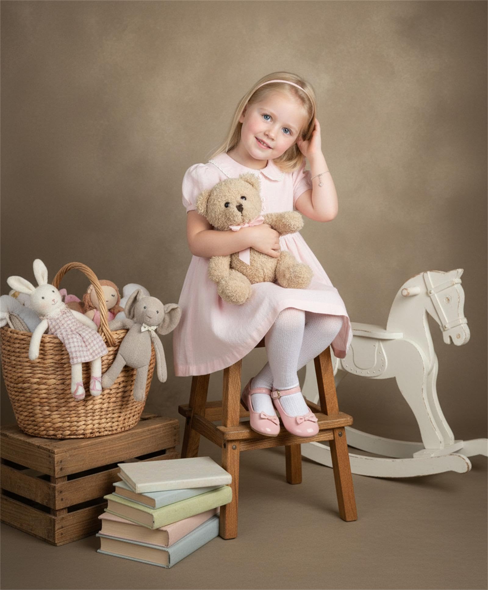Kate 5x7ft/1.5x2.2m Light Brown Photo Toile de Fond Microfibre réutiliser Abstrait pour Studio de Photographie