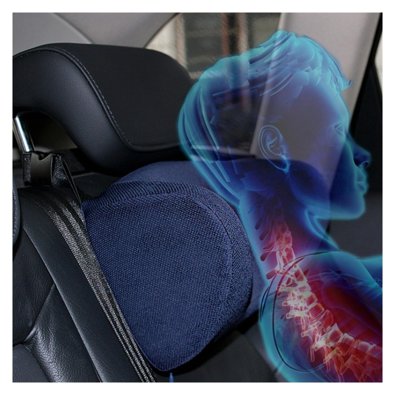 SSIMOO Reposacabezas de Coche Espuma viscoelástica Asiento de Coche Reposacabezas Asiento de Seguridad Almohada for el Cuello Almohada for el Cuello del Coche Accesorios for el Interior del Coche (Co