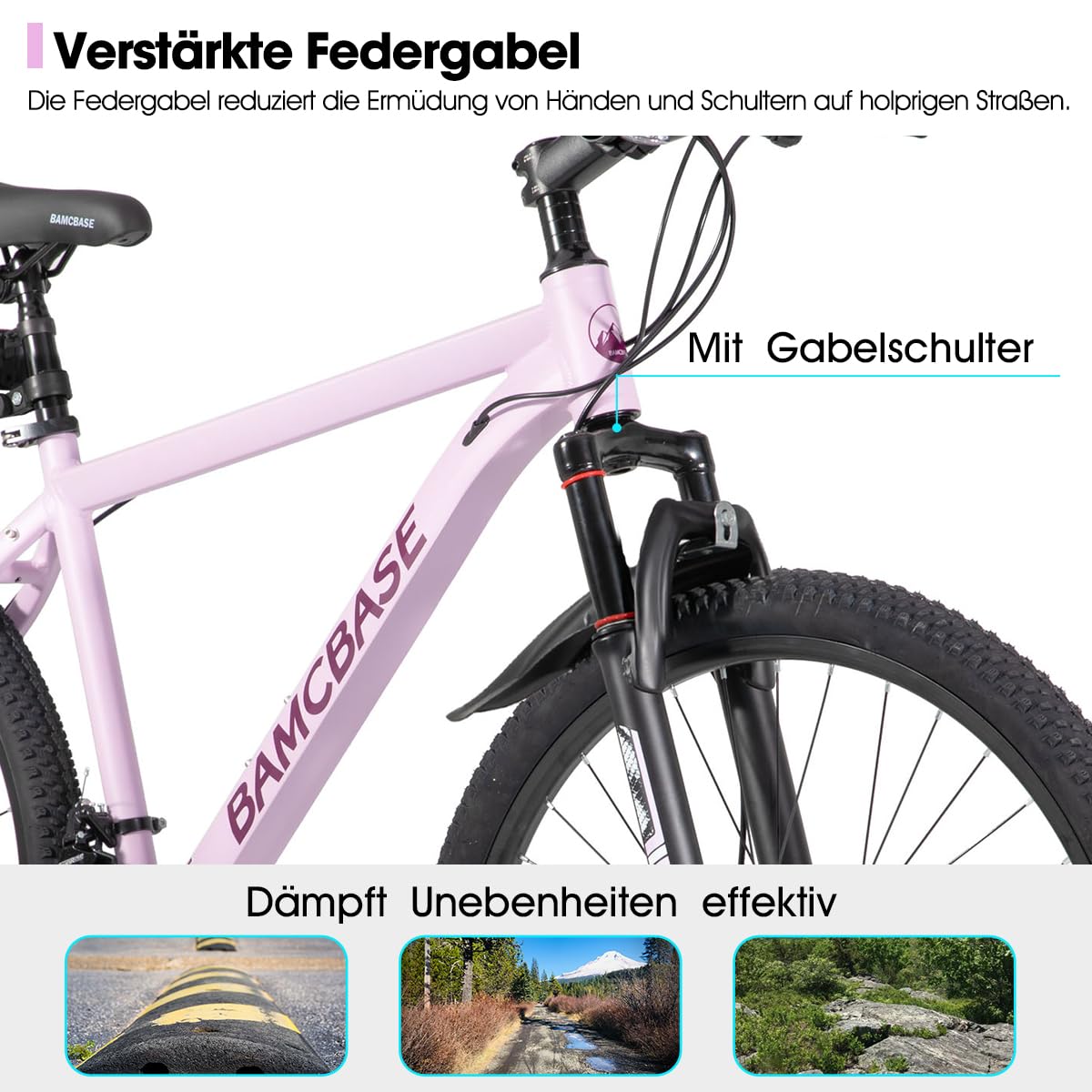 Hiland 26 27,5 Zoll Mountainbike, Herren Damen MTB mit Aluminiumrahmen, 21 Gänge Hardtail-Fahrrad für Erwachsene mit Scheibenbremse, Schwarz/Blau/Grün/Lila/Weiß