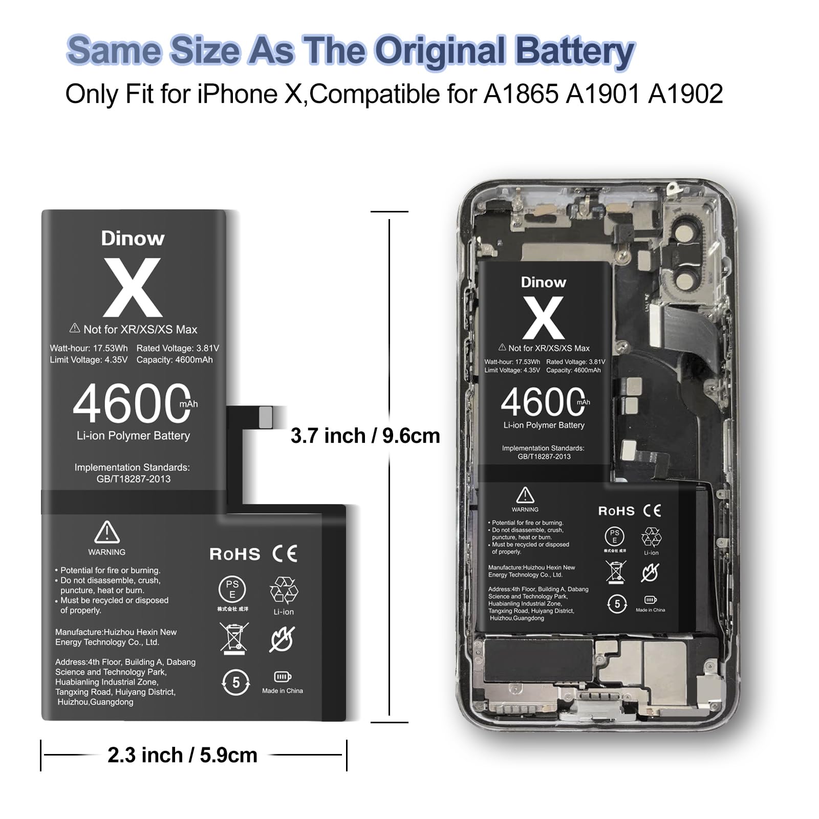 Batteria IPhone XR 4900mAh - Batteria Ad Alta Capacità Con Kit Strumenti Per Sostituzione Fai Da Te - Foto 12